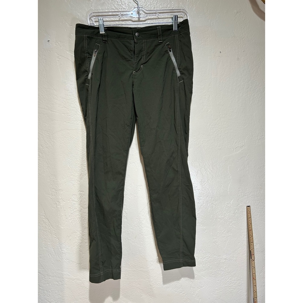 LL Bean Vista Camp Pants‎ Womens 6 Reg Olive Green Hiking Outdoor Stretch
